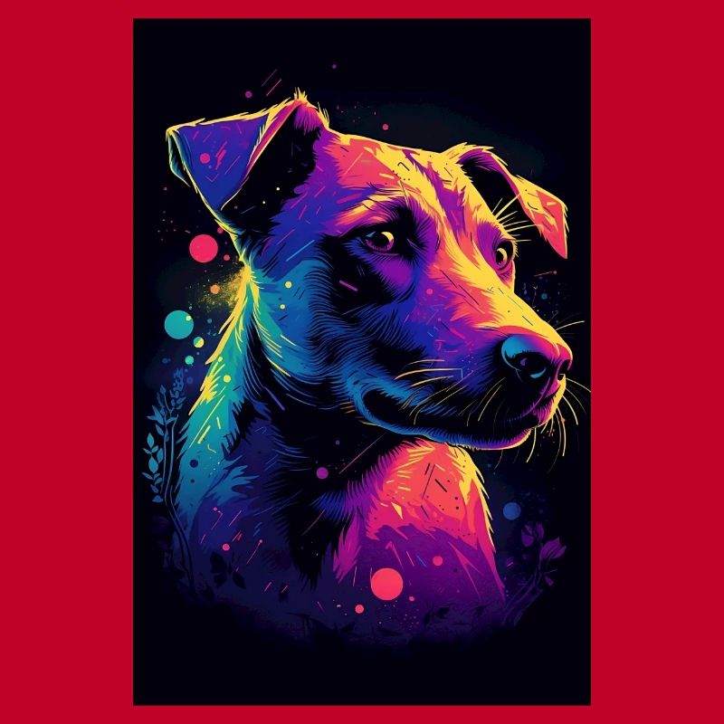 Jack Russell Terrier Synthwave Gift