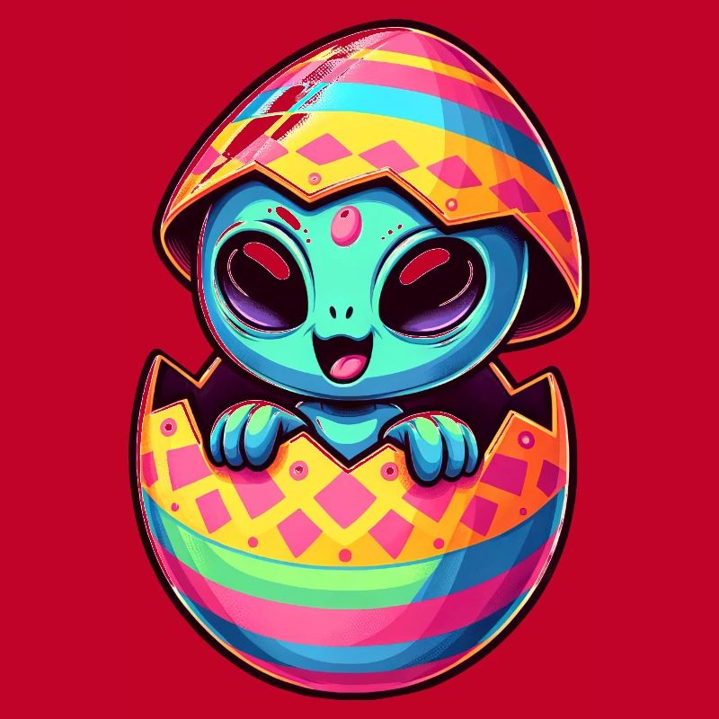 Conception colorée d’oeuf de Pâques extraterrestre éclosion