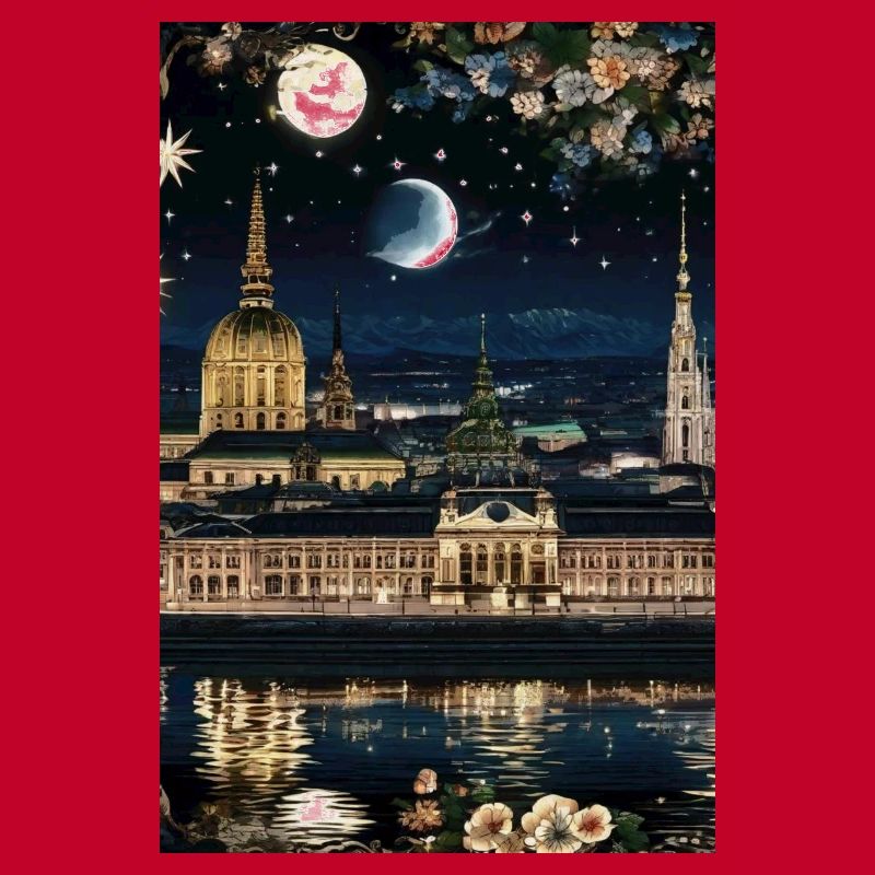 Wien,Wien bei Nacht,skyline, Sterne, Comic