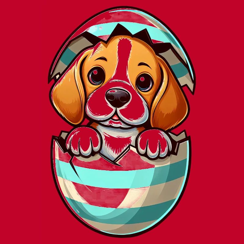 Conception colorée d’oeuf de Pâques de chien Beagle