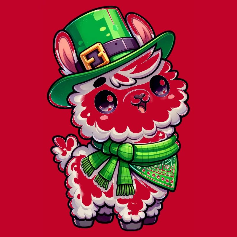 Dessin animé de lama de la Saint-Patrick