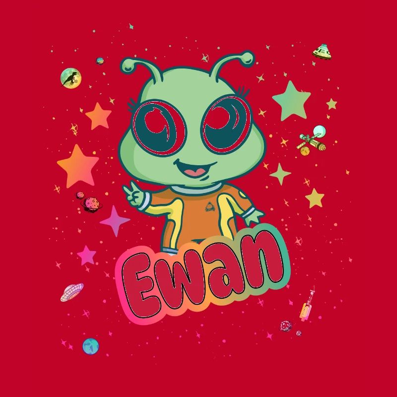 EWAN - Schöner Junge Name mit süßem Alien