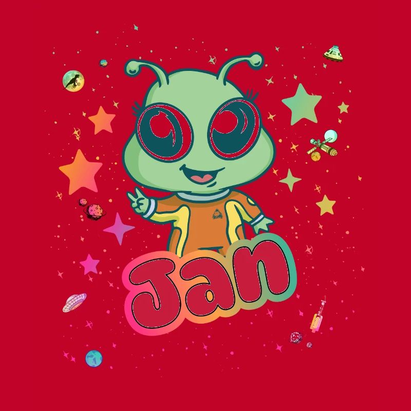 JAN - Beau nom de garçon avec extraterrestre mignon