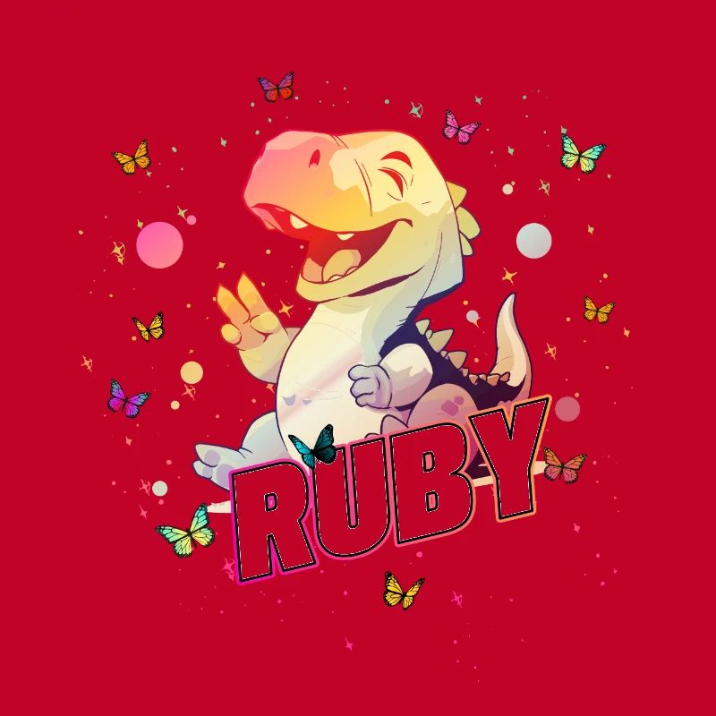 RUBY - Schöner MÄDCHEN Name mit süßem DINO