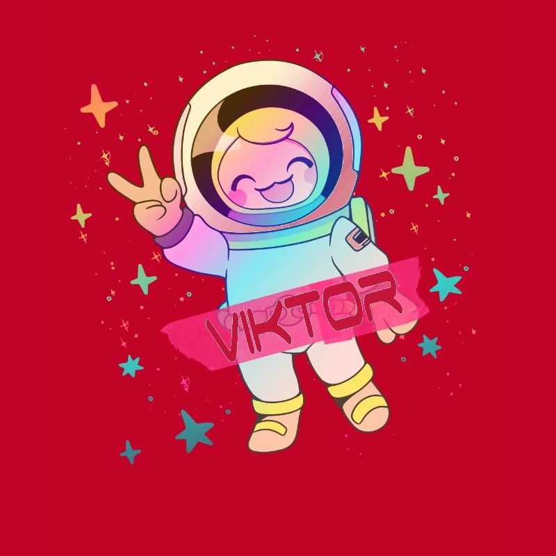 VIKTOR - Beautiful boy name with cute astronaut