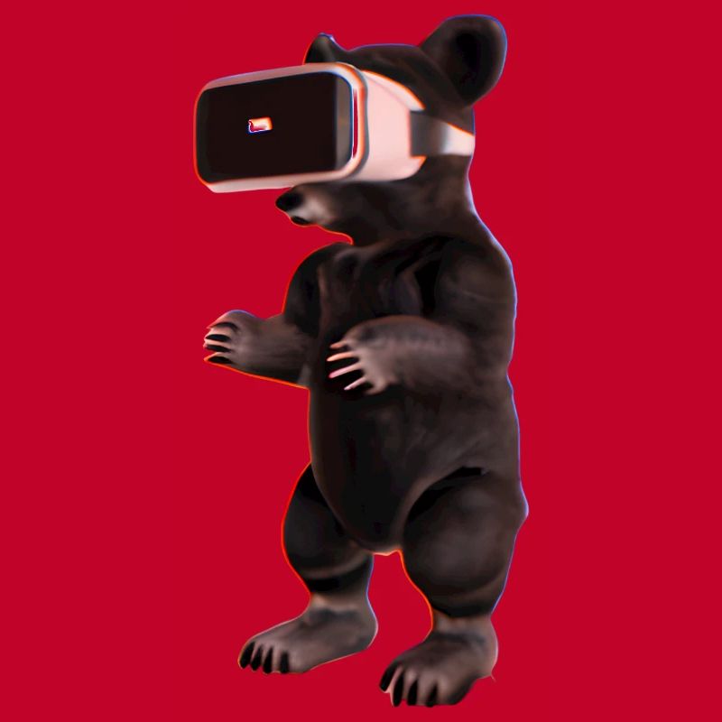 Bär mit Virtual Reality Headset