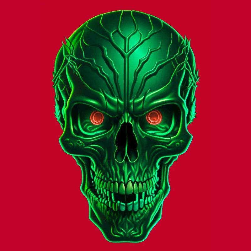 Crâne techno vert