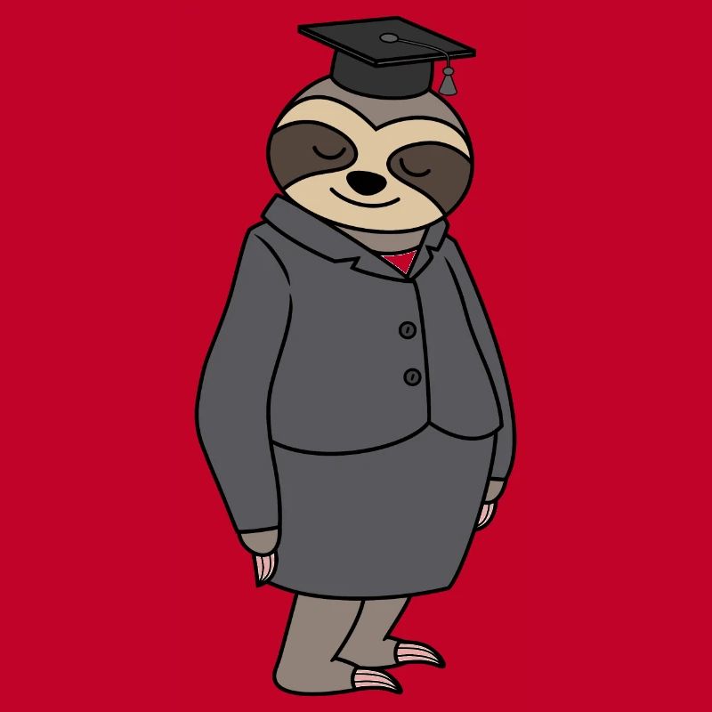 Sloth graduated with PhD hat exam passed