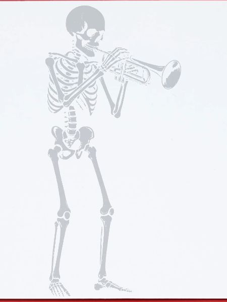 Skeleton spielt Trompete