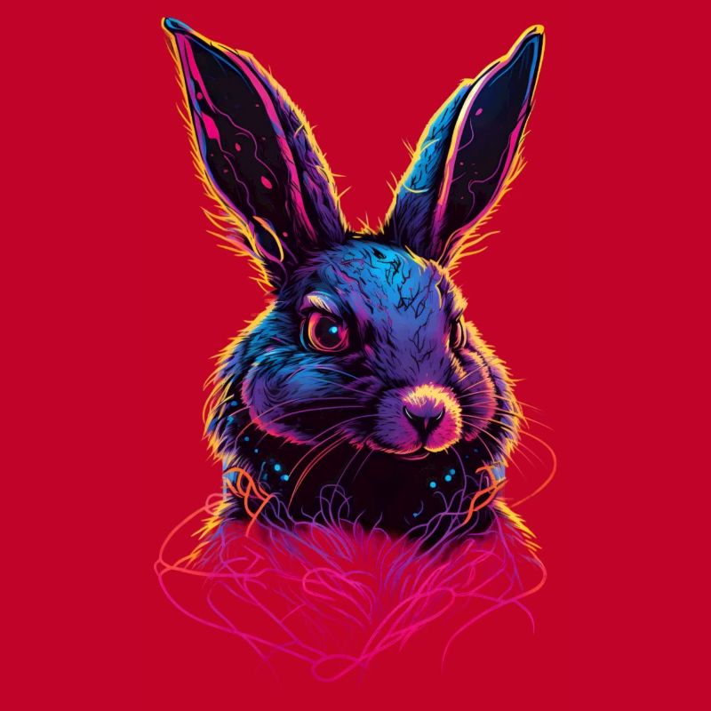 Cadeau Rabbit Synthwave 80 s