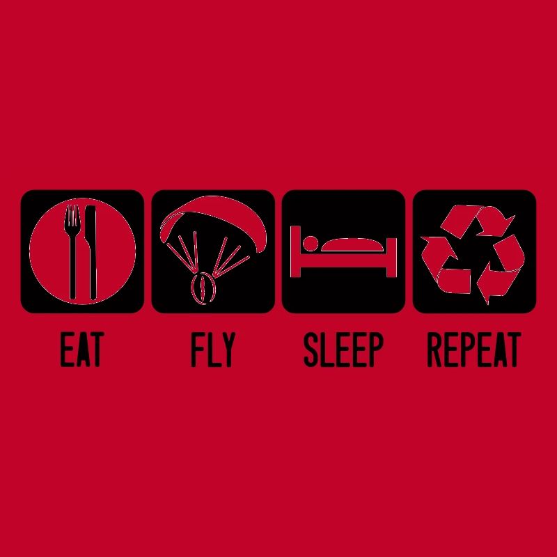 Paramotor Eat Fly Sleep Repeat - Paramotor White