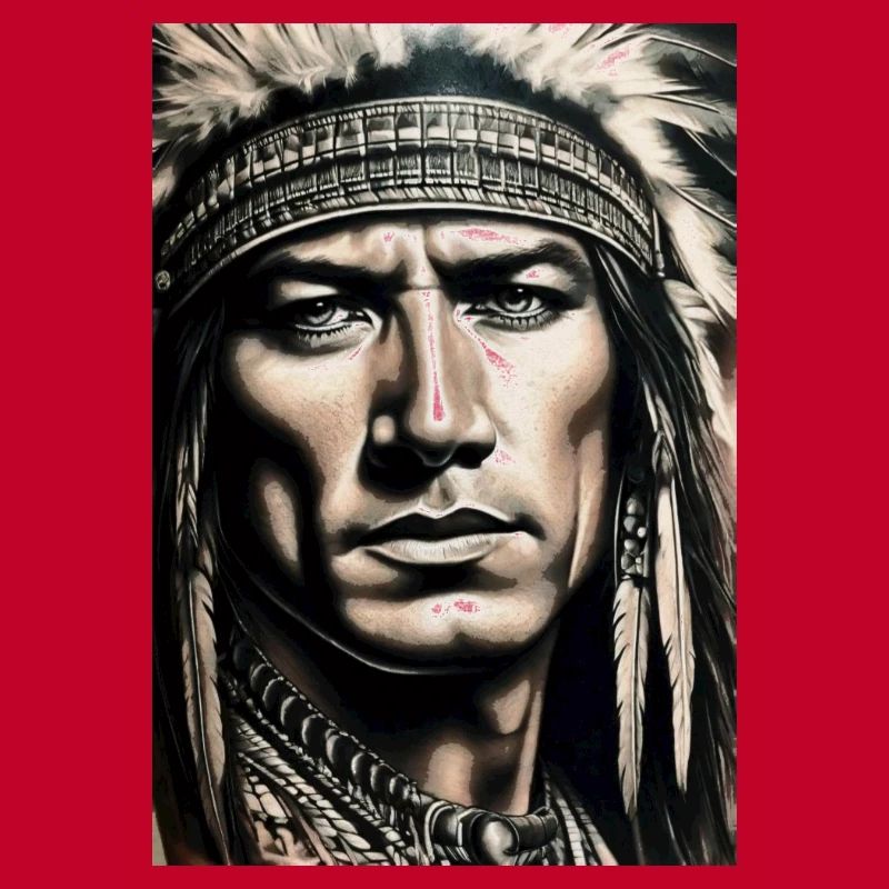 winnetou,indianer,illustration,graffiti,braun
