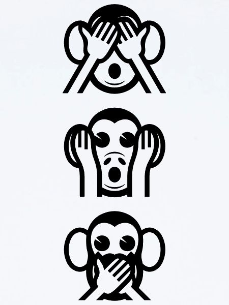 Three Wise Monkeys Vertical