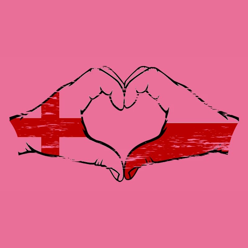 Angleterre Pologne drapeau forme coeur utilisé