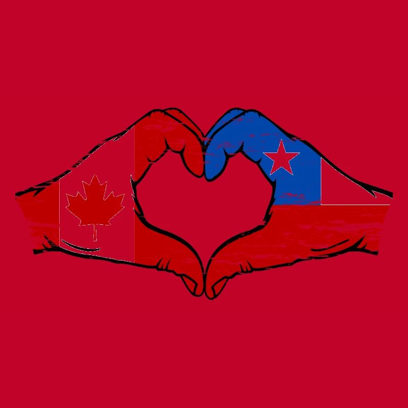 Canada Chili drapeau mains forme de coeur utilisé