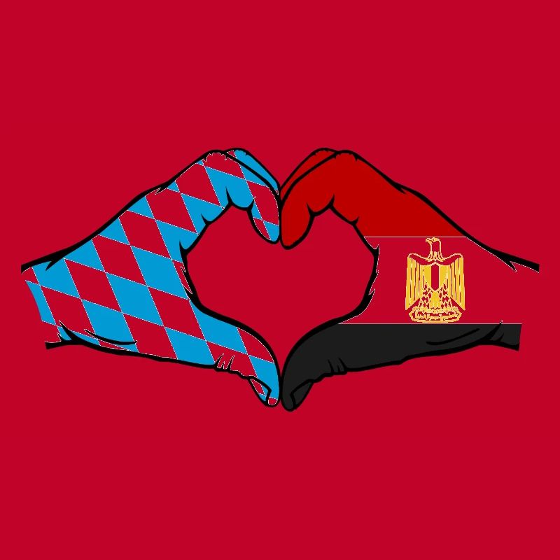 Bavière, Égypte, drapeau, aiguilles, forme de coeur