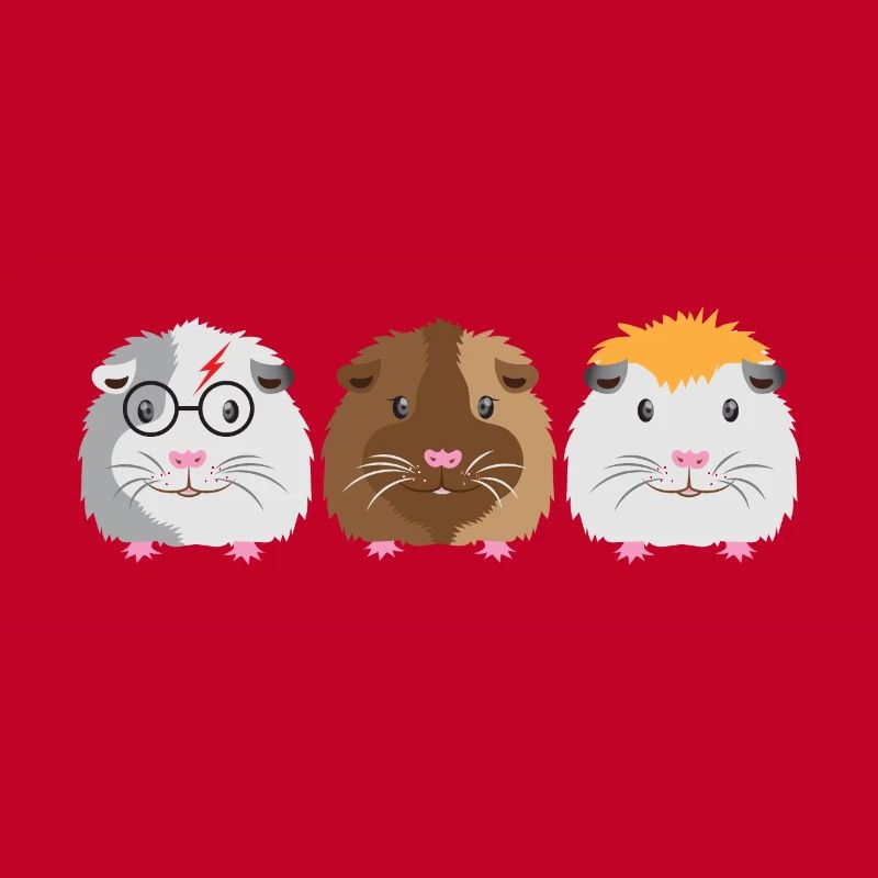 Trois petits cochons d'Inde mignons