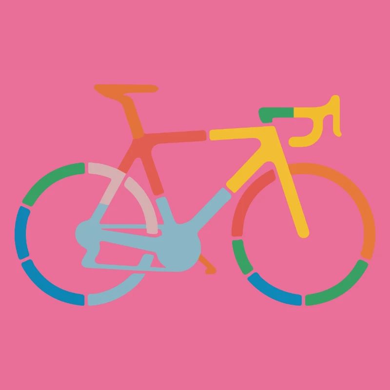Conception d’art de ligne de vélo colorée