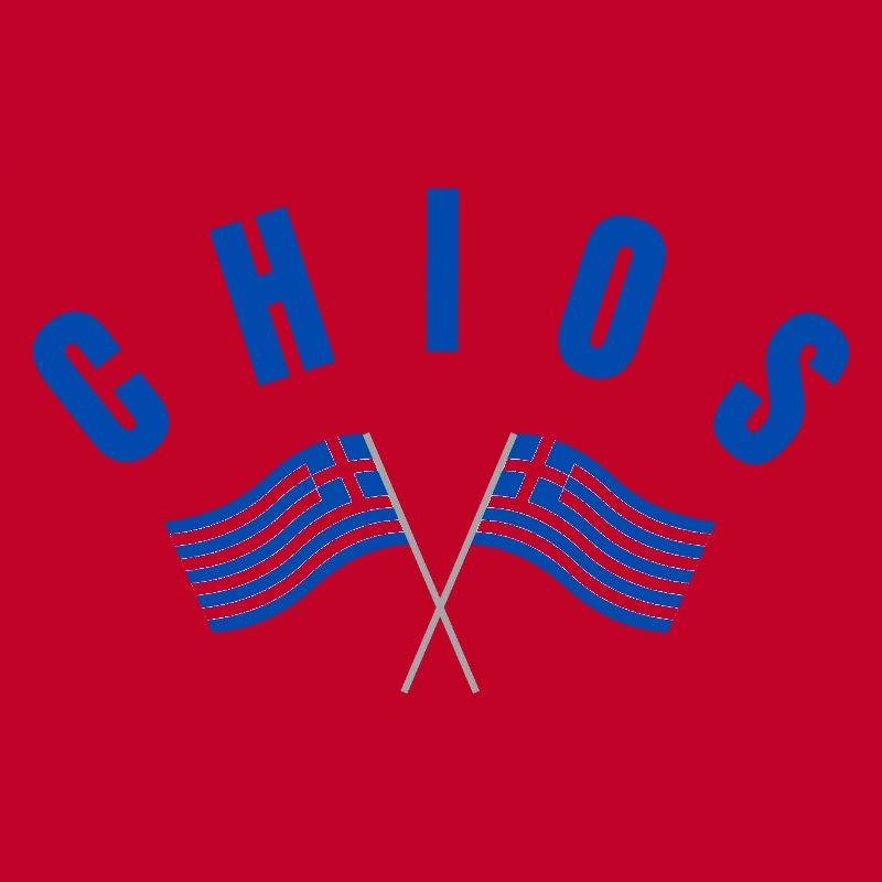 Chios Croisé des drapeaux grecs