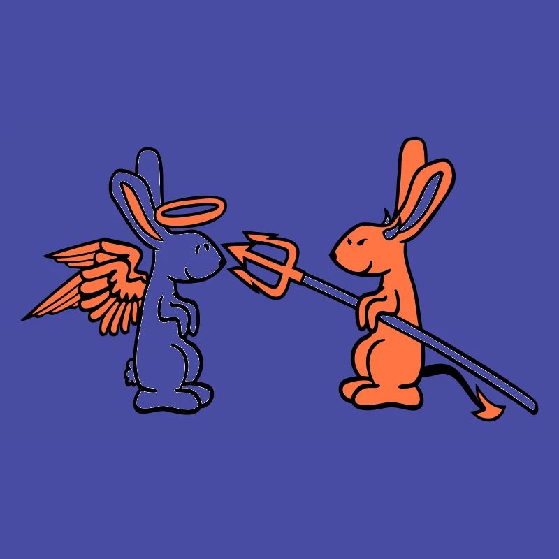 Rabbit Angel Conscience Devil Demon Evil Satan Hell