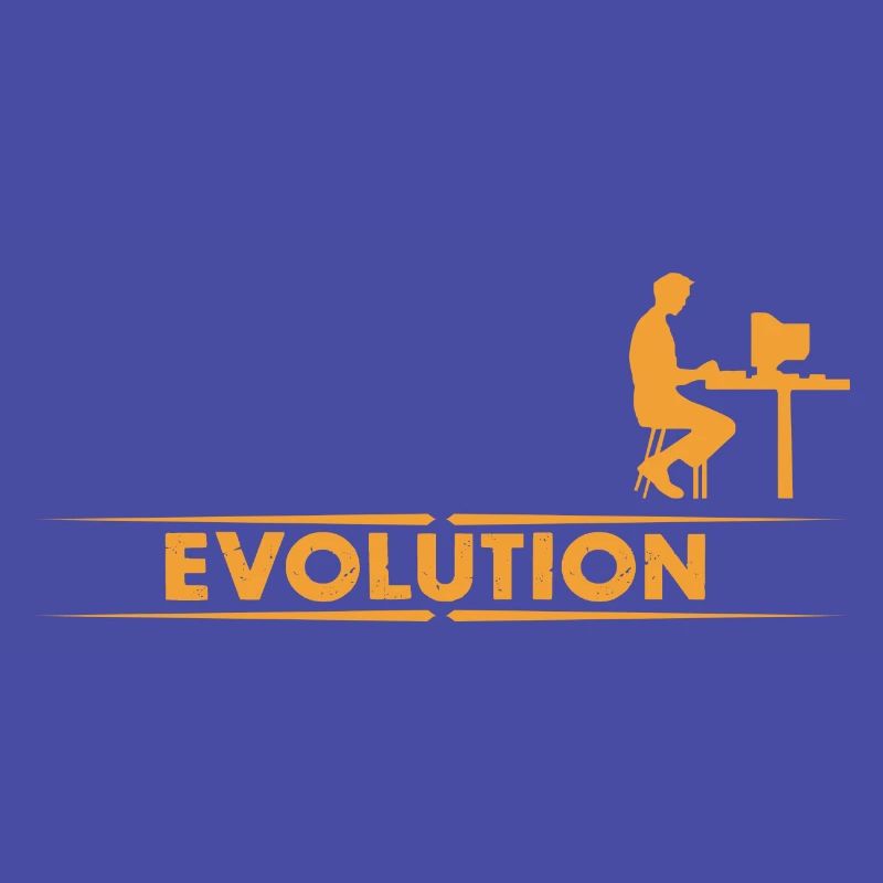 Computer Nerd Evolution - orange/weiss