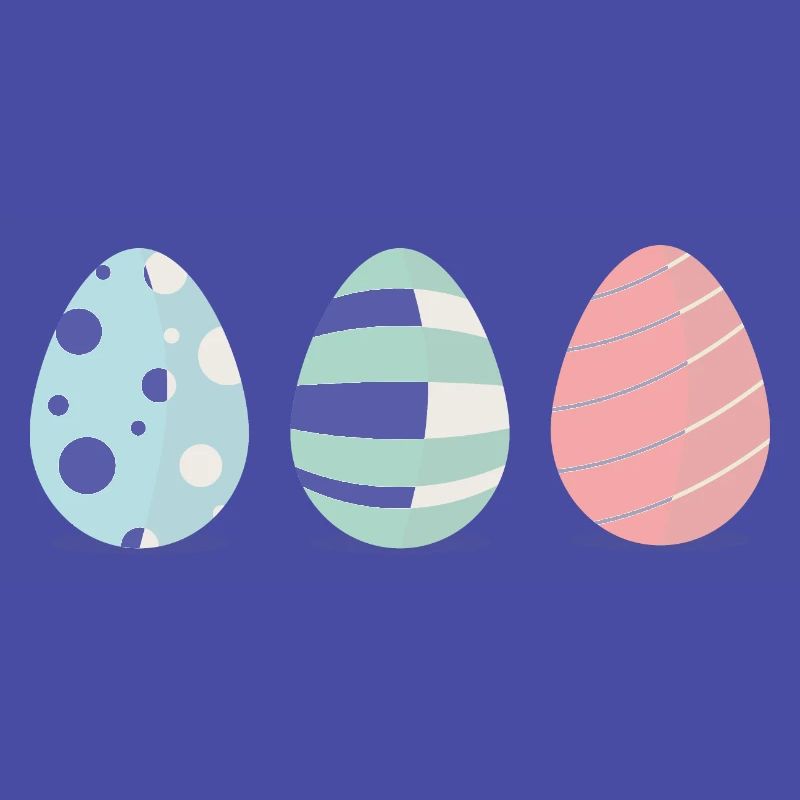 Three Easter eggs