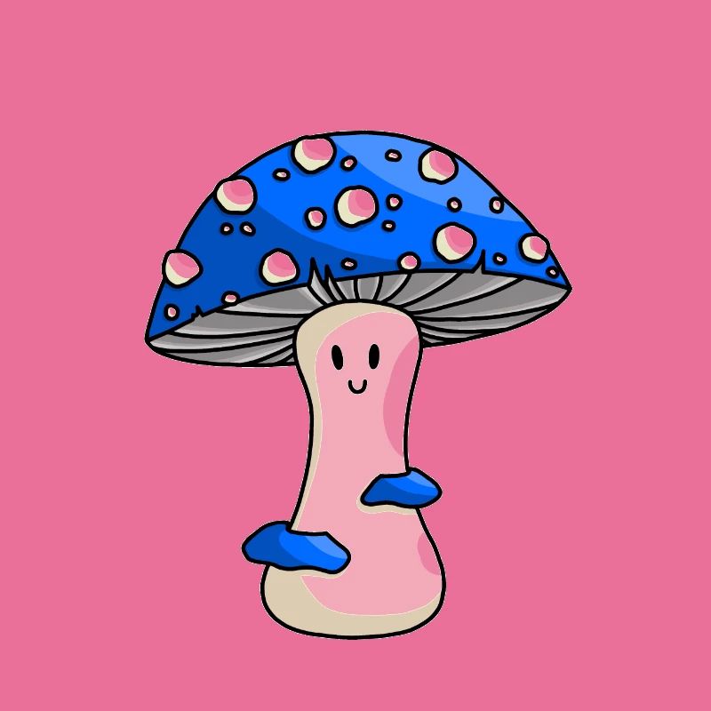 Happy Blue Toadstool