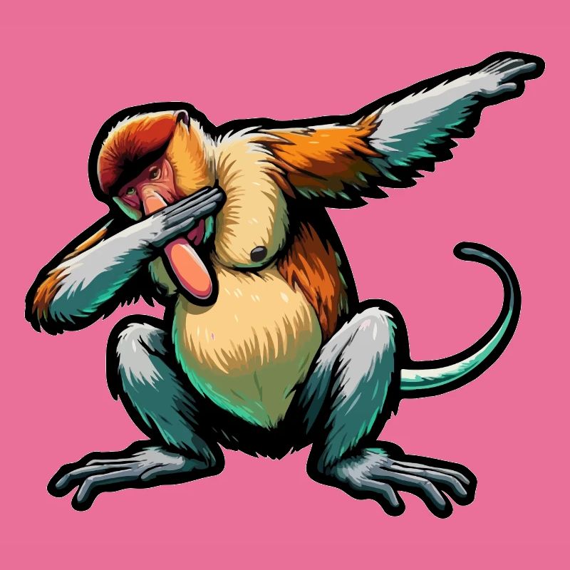 Proboscis Monkey Dabbing Monkey Gift Monkeys