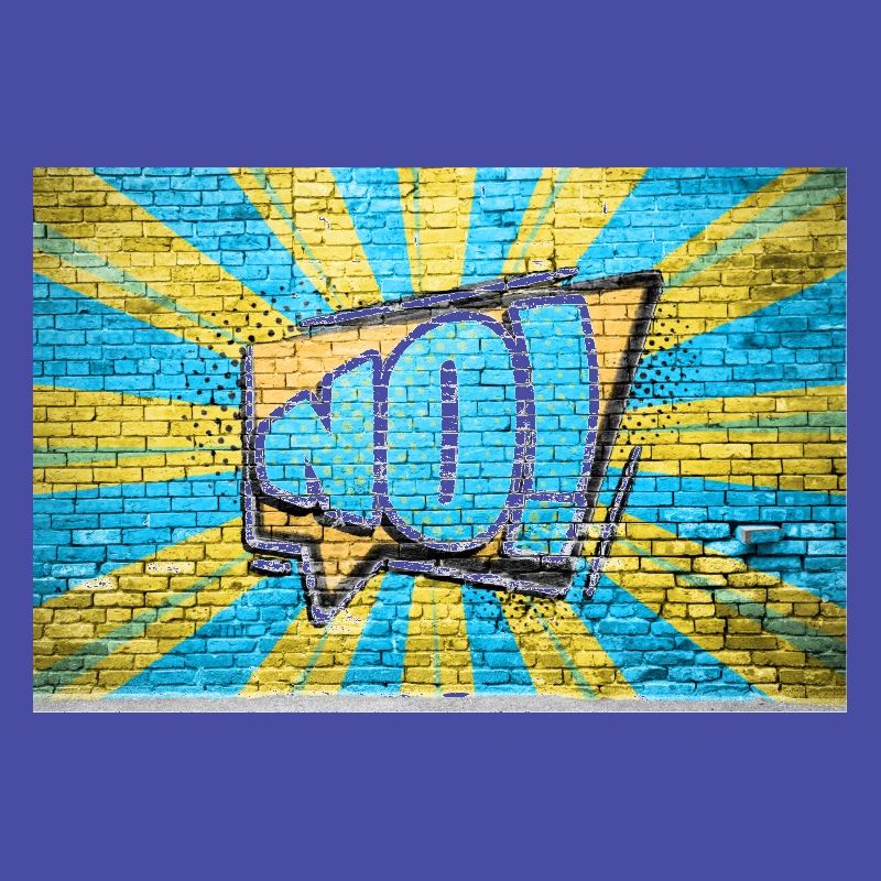 No! Comic Style Bubble Graffiti Lettering on Brick