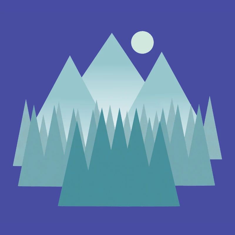 Paysage de montagne astral dans les tons bleus