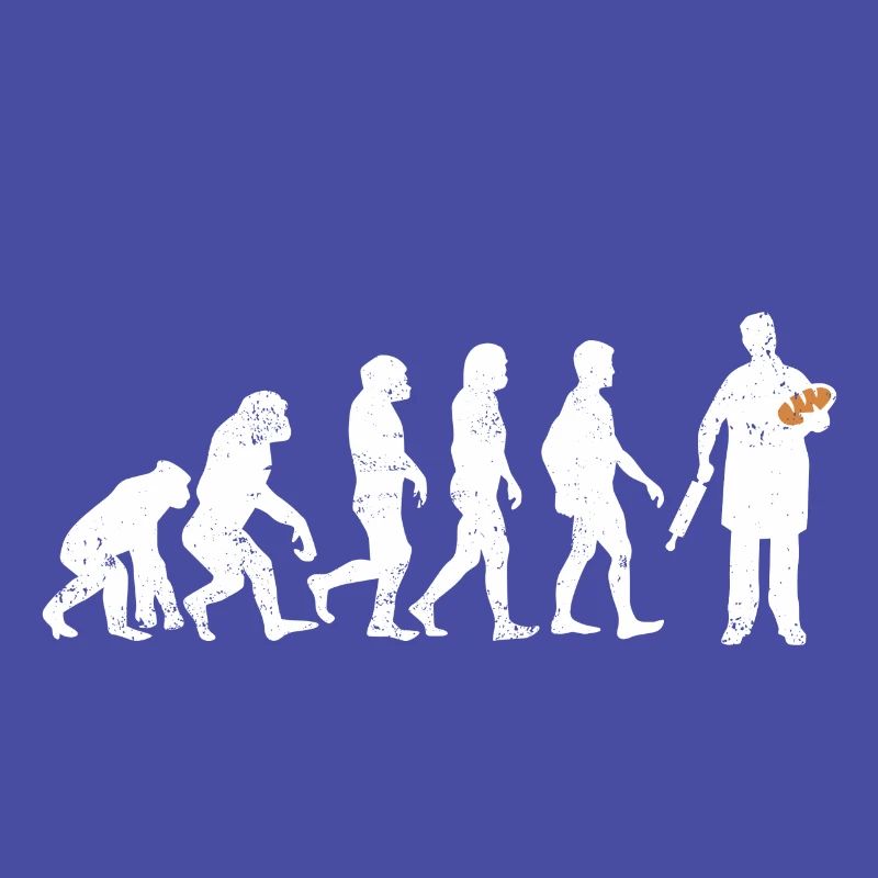 Bäcker evolution geschenk brot backen beruf teig