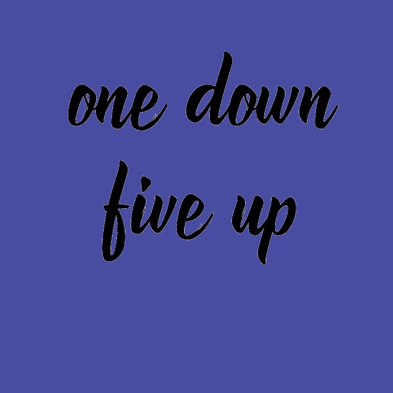One Down Five Up design white