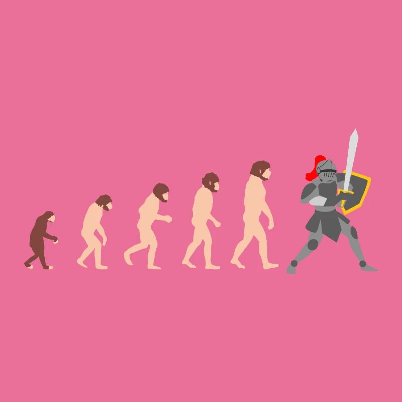 Ritter Human Evolution Lustig Design Geschenkidee