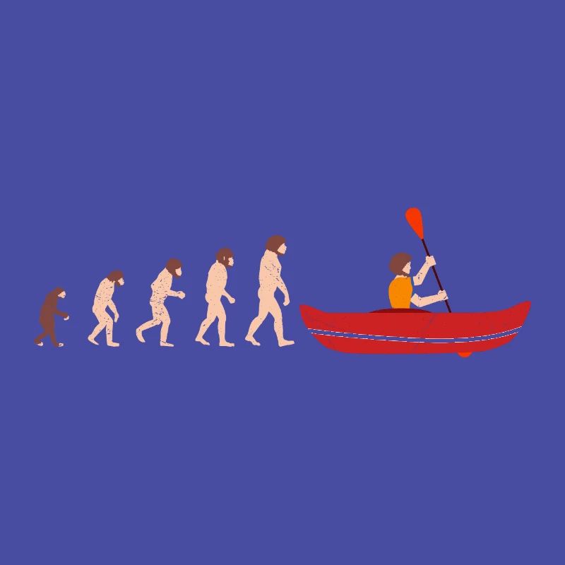 Evolution Canoeing Kanu Lustige Geschenkidee