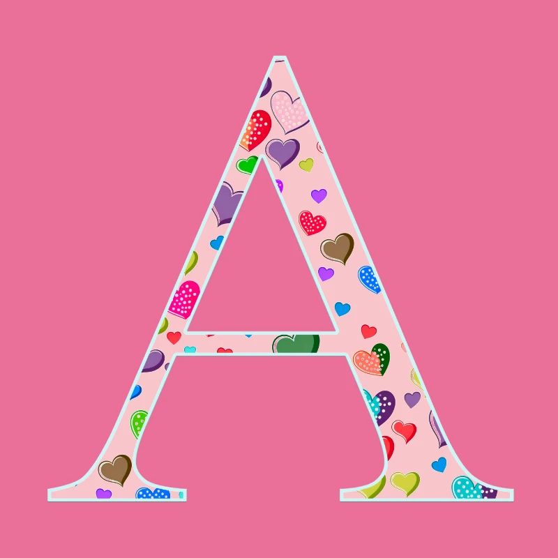 Customizable Monogram A Heart Pattern