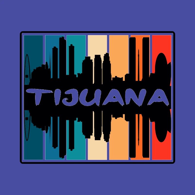 Tijuana Mexiko Skyline Silhouette Reise Souvenir