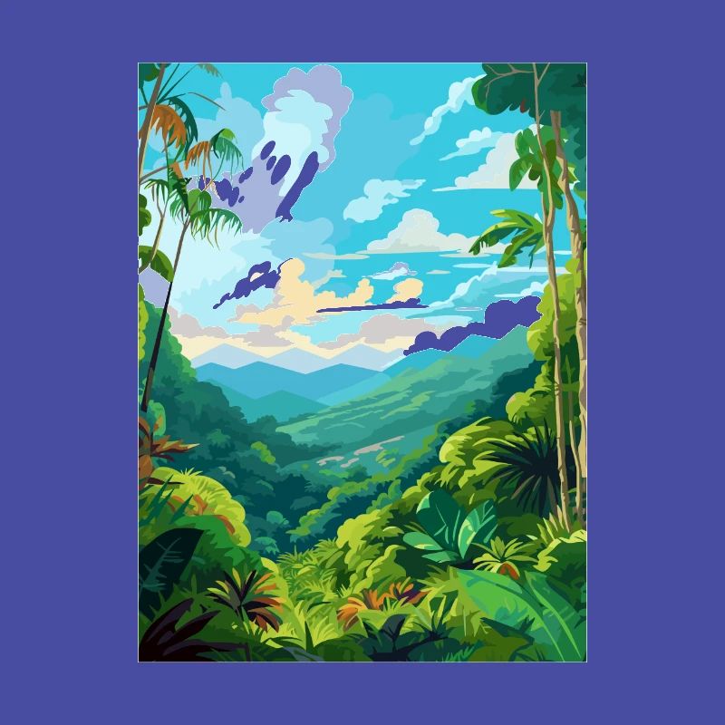 Amazone Rainforest Vintage voyage affiche Souvenir