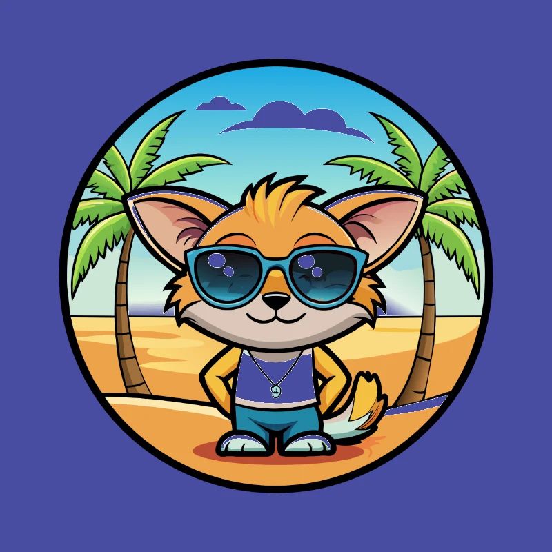 Pixie Bob Cat Breed Lunettes de soleil de dessin animé Beach