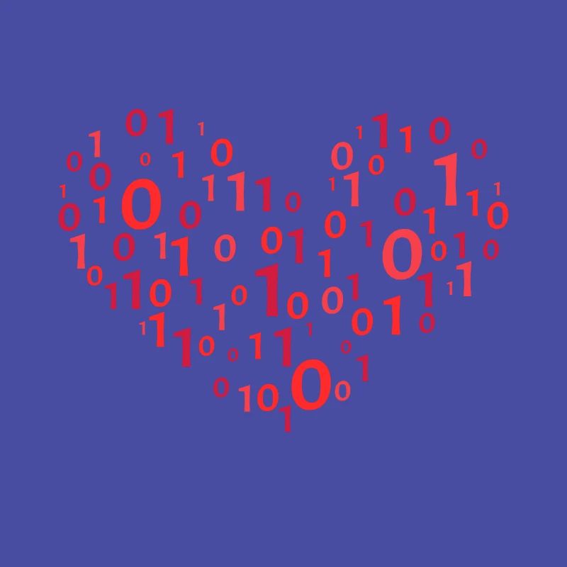 Heart Binary Coding Computer Science Programmer