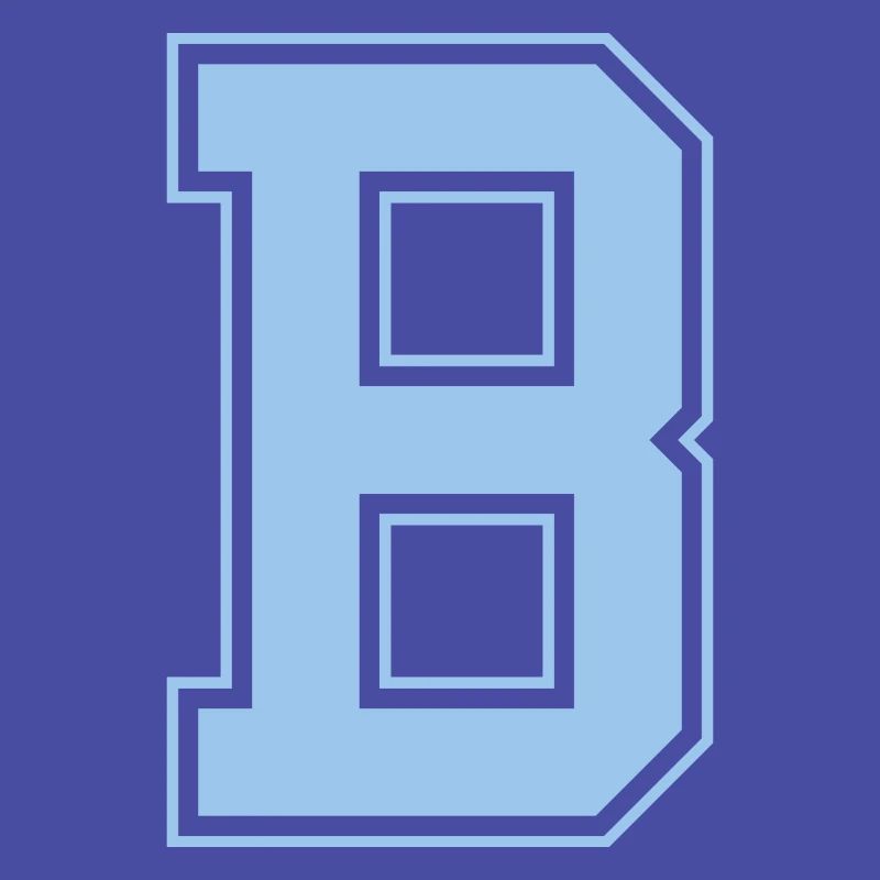 Monogramm Hellblau Varsity College Initiale B