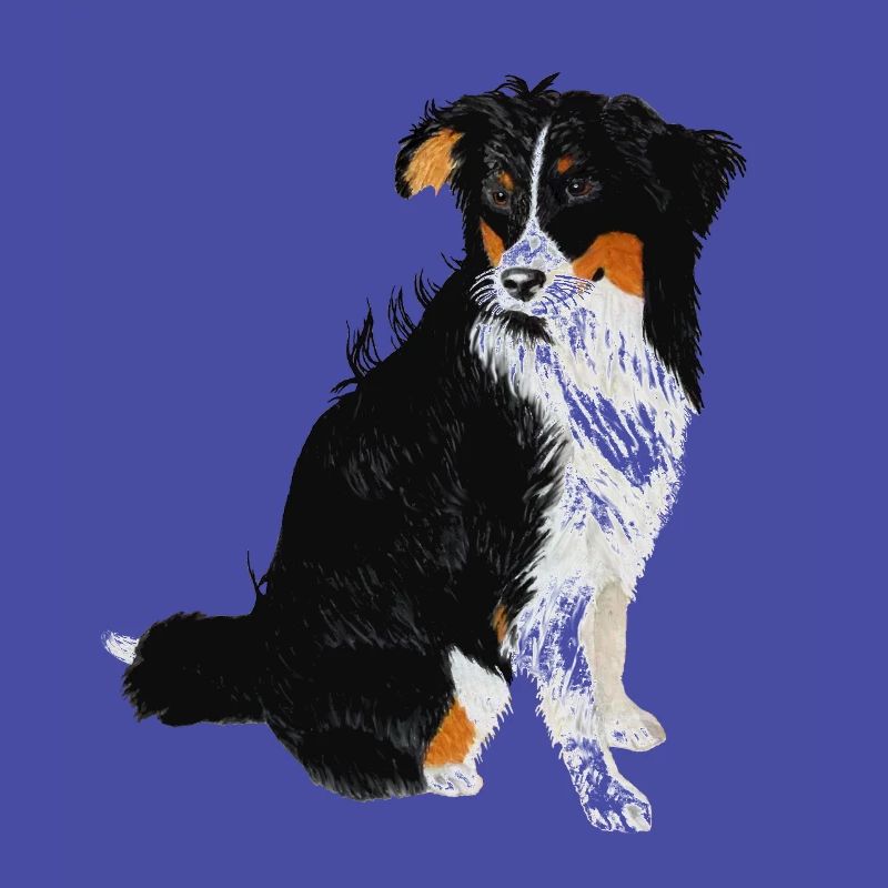 Aussie Nanouk, sitzend - Aquarell