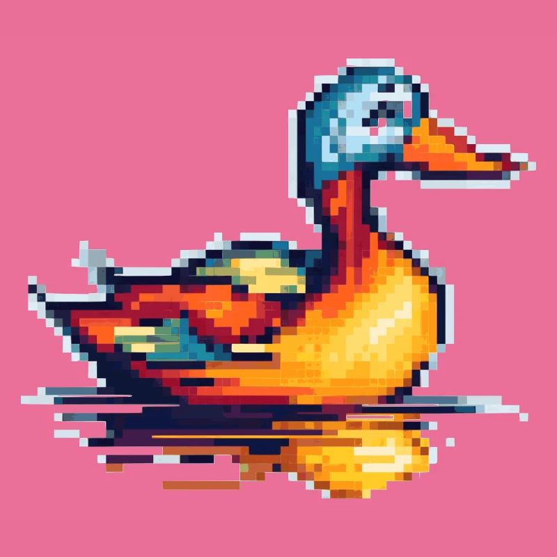 Petit canard dans les graphiques à pixels rétro 8 bits
