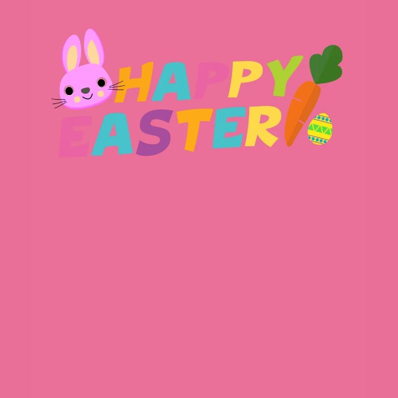 Happy Easter With Egg Carrot & Bunny Pascha
