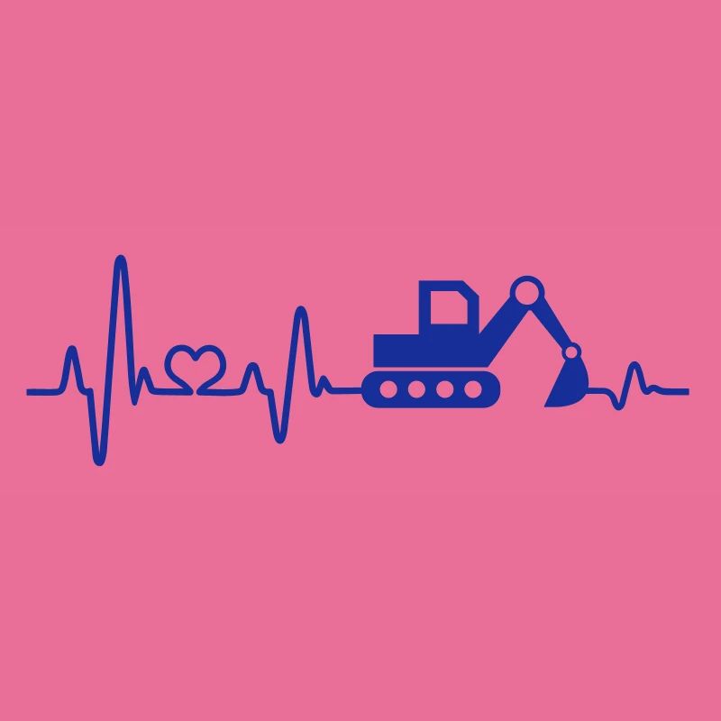 Excavator construction site construction worker digging heartbeat