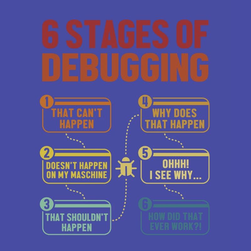 6 Stages of Debugging Softwareingenieur Coder