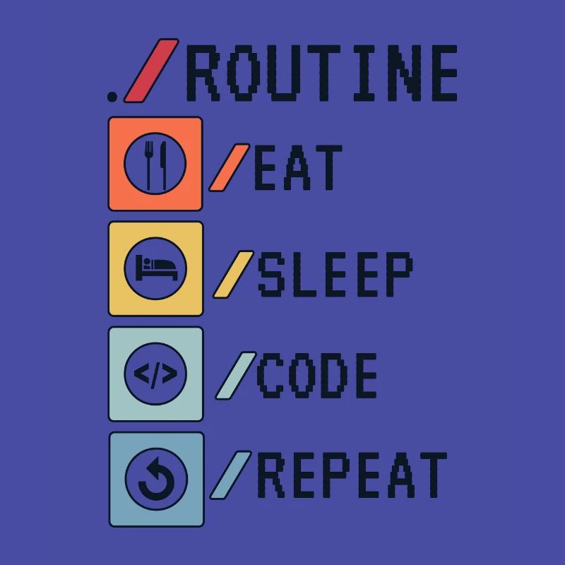 Routine Eat Sleep Code Repeat Developer Coder