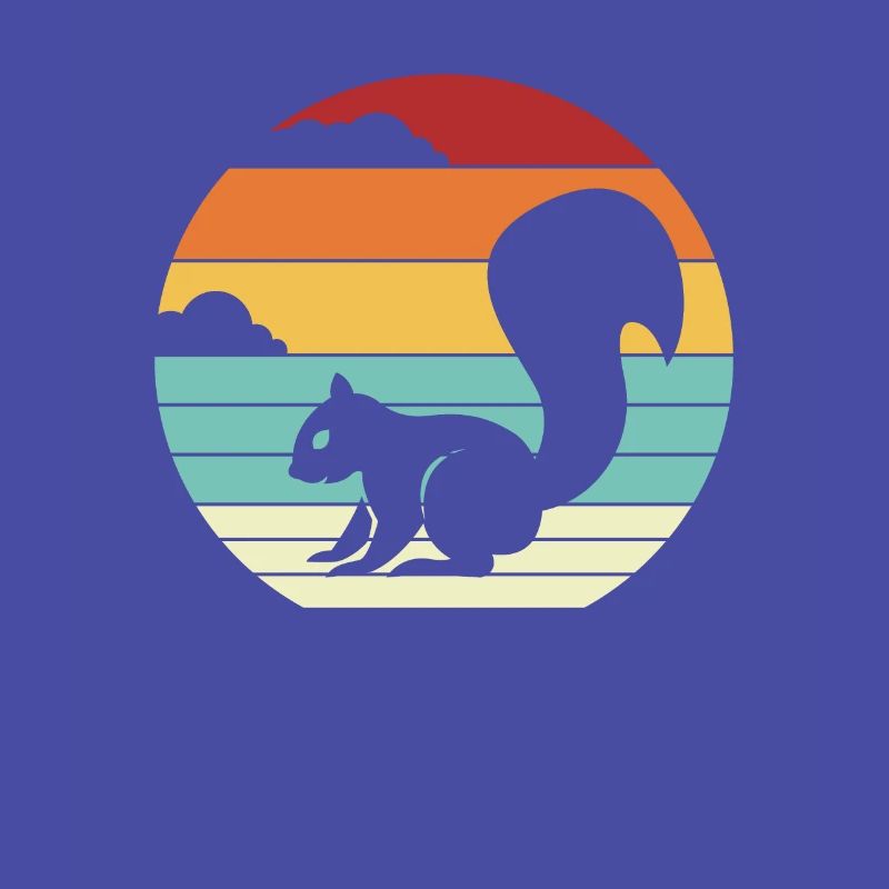 Retro Grey Squirrel Fox Squirrel