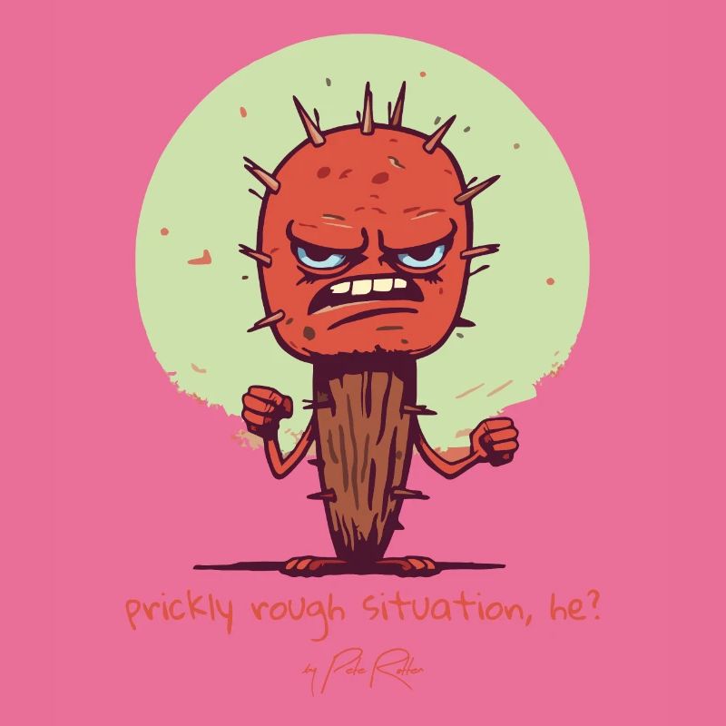 Situation difficile et épicée, un cactus en difficulté