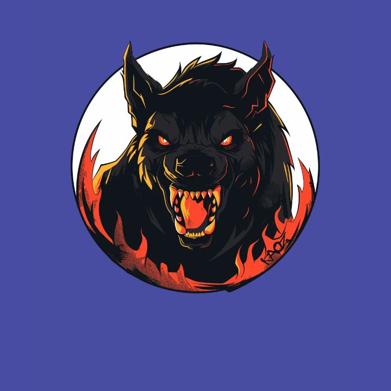 Terrifying evil werewolf from hell