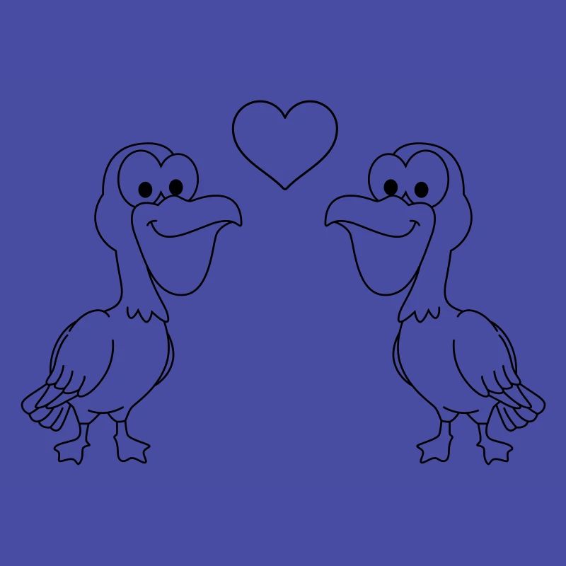 Pelikan Comic Paar liebe